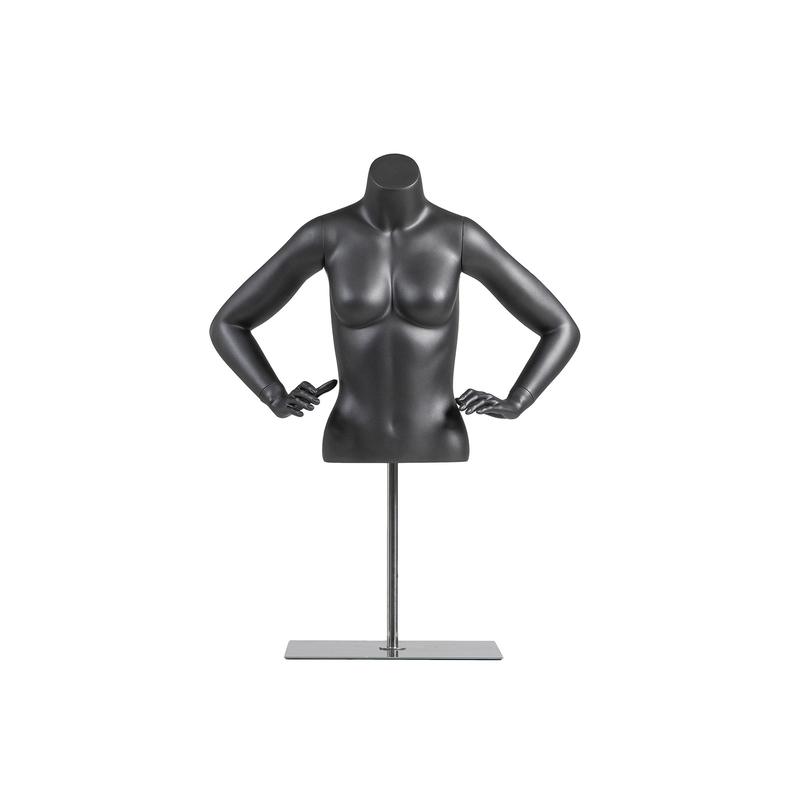 Frosted Headless Clothing Display Manek Half Body Warna kustomisasi