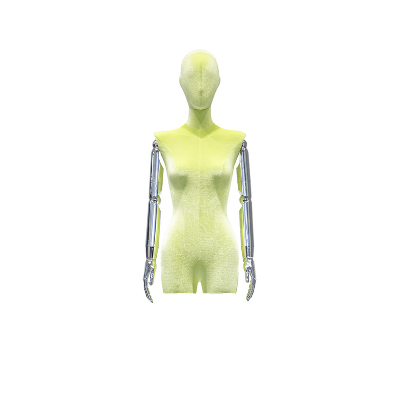 Tangan Elektroplated Half Body Display Manikin Wanita Dengan Berbagai Warna